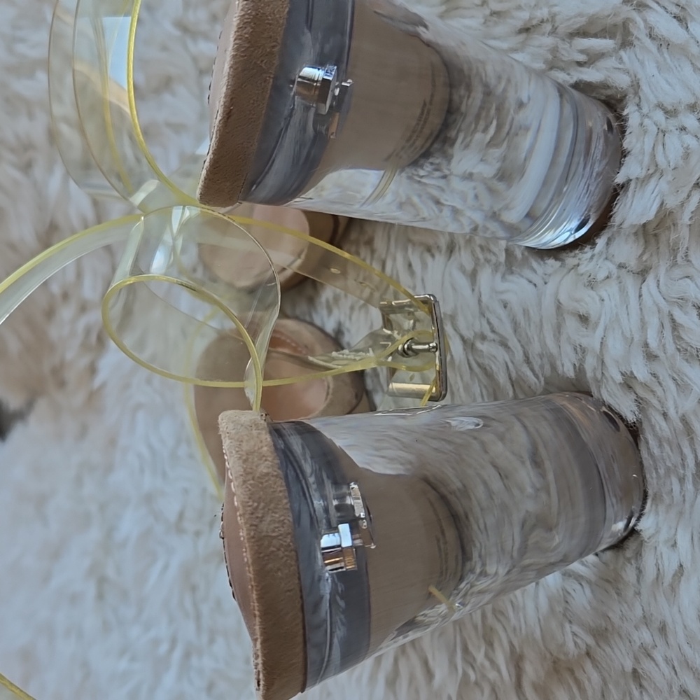 Steve Madden Clearer Clear Strappy Round Heel Dress Shoes US 7.5 - Picture 4 of 8
